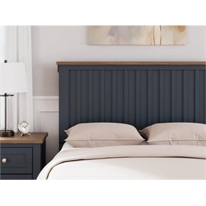Bowery Hill Modern Hardwood Solids Brown & Blue Twin Panel Headboard