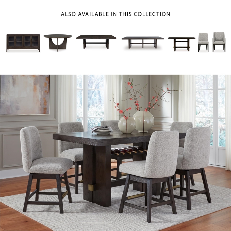 Bowery Hill Contemporary Dark Brown Counter Height Dining Table