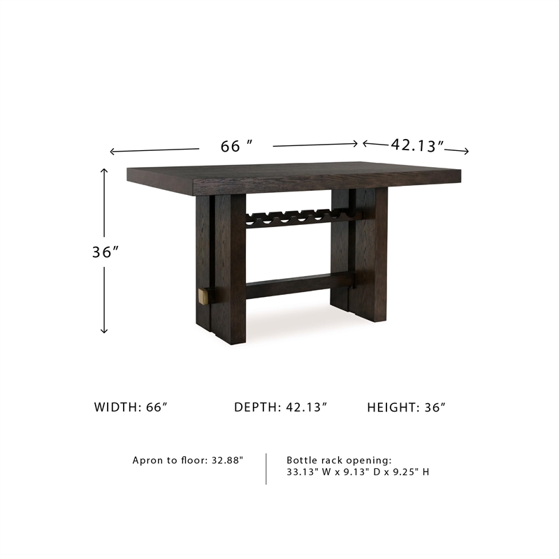 Bowery Hill Contemporary Dark Brown Counter Height Dining Table