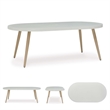 Bowery Hill Contemporary Aluminum White Outdoor Dining Table