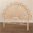 Bowery Hill Modern Bohemian Rattan Queen Size Standalone Headboard