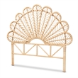 Bowery Hill Modern Bohemian Rattan Queen Size Standalone Headboard