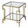 Bowery Hill Metal 2-Piece Coffee Table Set in Gold Champagne