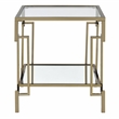 Bowery Hill Metal 2-Piece Coffee Table Set in Gold Champagne