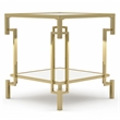 Bowery Hill Metal 2-Piece Coffee Table Set in Gold Champagne