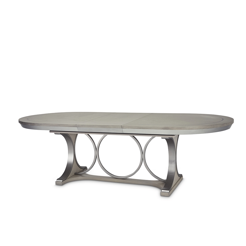 Bowery Hill 7-Piece Engineered Wood Dining Set in Moonlight Gray