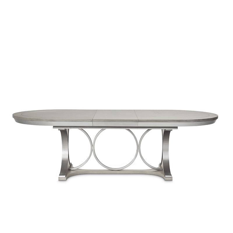 Bowery Hill 7-Piece Engineered Wood Dining Set in Moonlight Gray