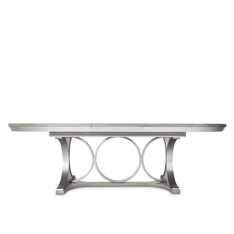 Bowery Hill 7-Piece Engineered Wood Dining Set in Moonlight Gray