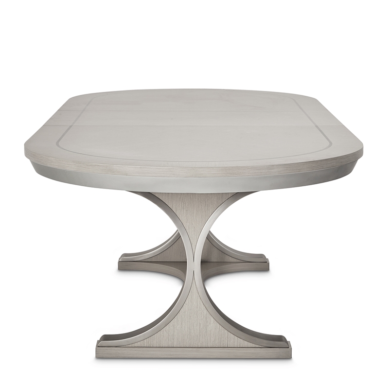 Bowery Hill 7-Piece Engineered Wood Dining Set in Moonlight Gray