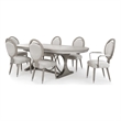 Bowery Hill 7-Piece Engineered Wood Dining Set in Moonlight Gray