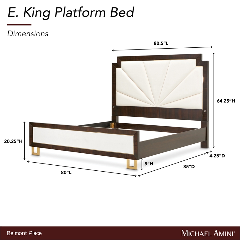 Bowery Hill Place Eastern King Upholstered Bed - Cream/Espresso