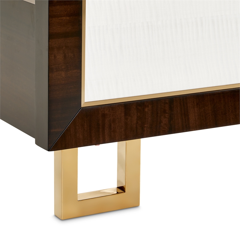 Bowery Hill Place Eastern King Upholstered Bed - Cream/Espresso