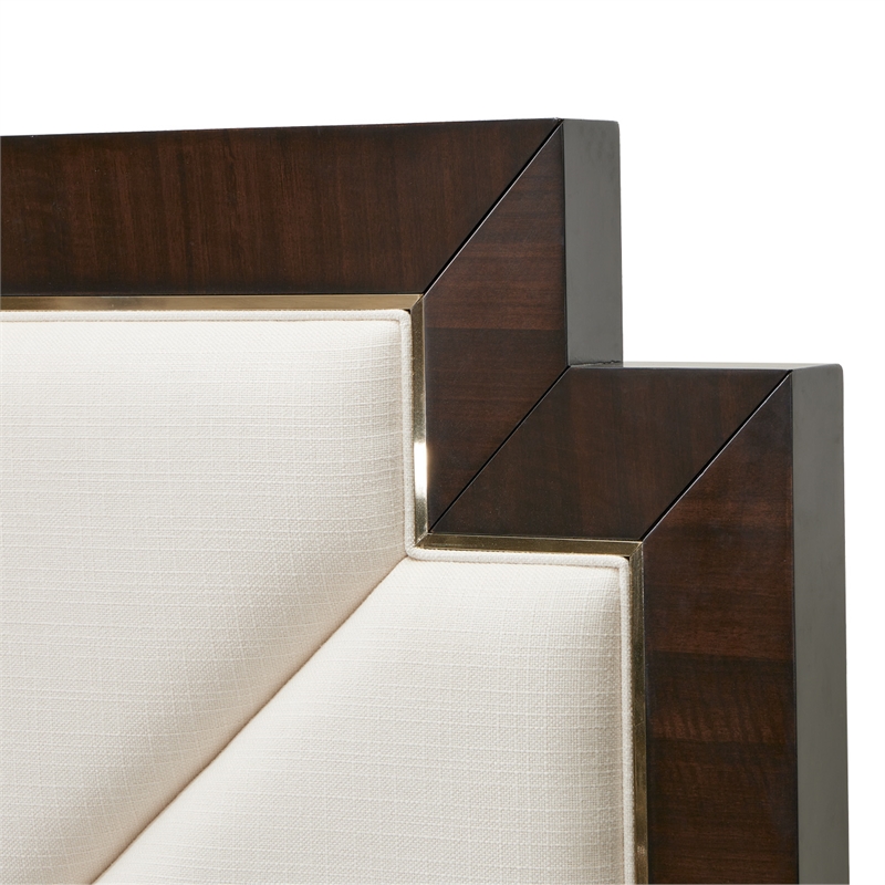 Bowery Hill Place Eastern King Upholstered Bed - Cream/Espresso