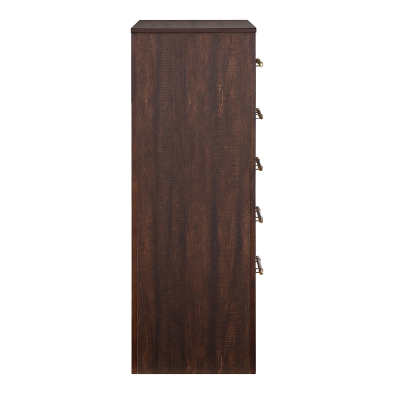 Bowery Hill Contemporary Wood 6-Drawer Dresser in Walnut Finish