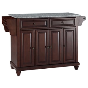 Bowery Hill Traditional Wood Kitchen Island in Mahogany/Gray