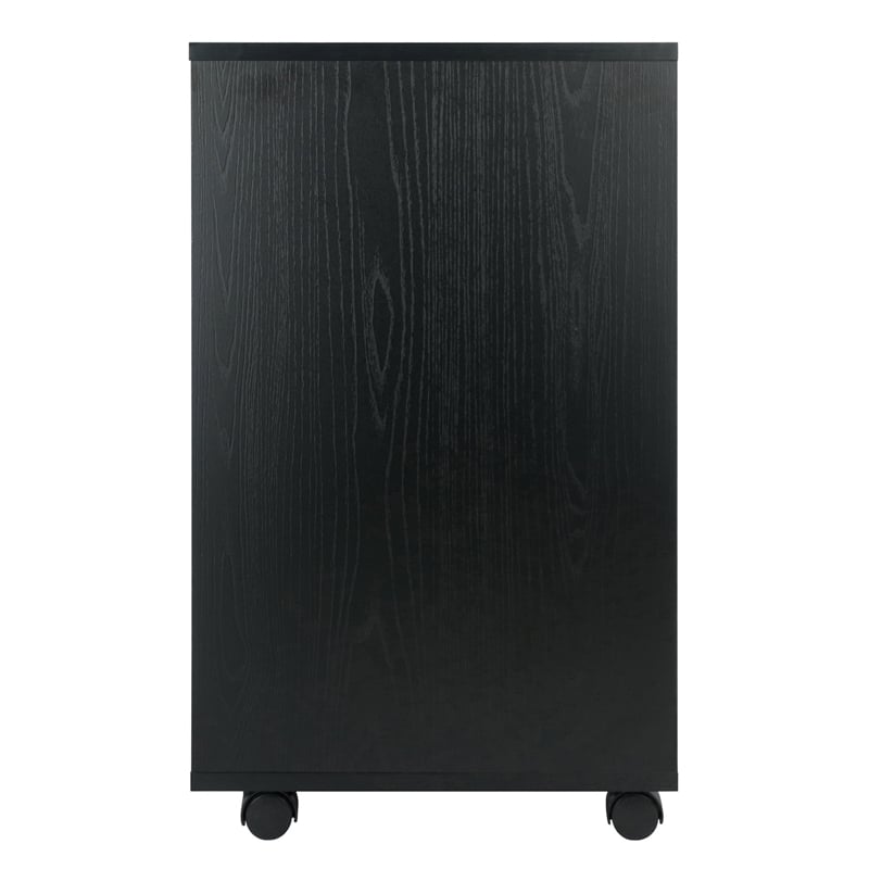 Bowery Hill Transitional Wood Storage Cabinet with 5 Drawers in Black