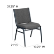 Bowery Hill Contemporary Upholstered Stacking Chair in Gray Finish
