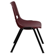 Bowery Hill Contemporary Ergonomic Shell Back Stacking Chair in Burgundy