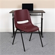 Bowery Hill Contemporary Ergonomic Shell Back Stacking Chair in Burgundy