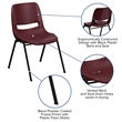Bowery Hill Contemporary Ergonomic Shell Back Stacking Chair in Burgundy