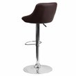 Bowery Hill Adjustable Quilted Bucket Seat Bar Stool in Brown