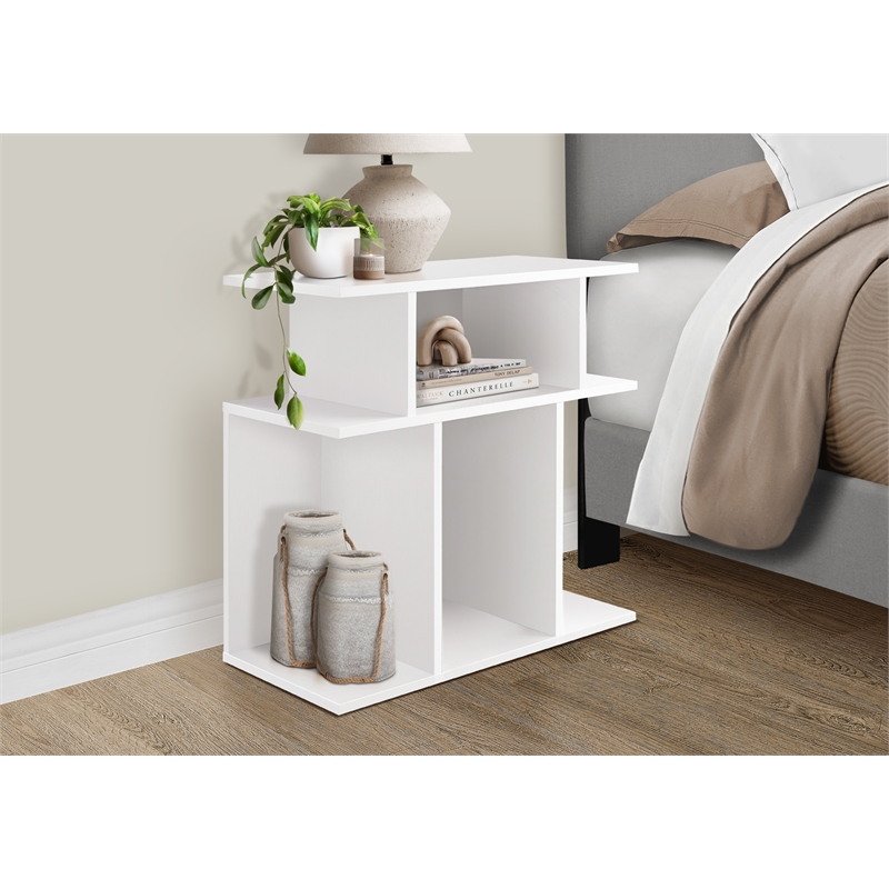 Bowery Hill Living Room/Bedroom Accent Side End Table in Laminate White