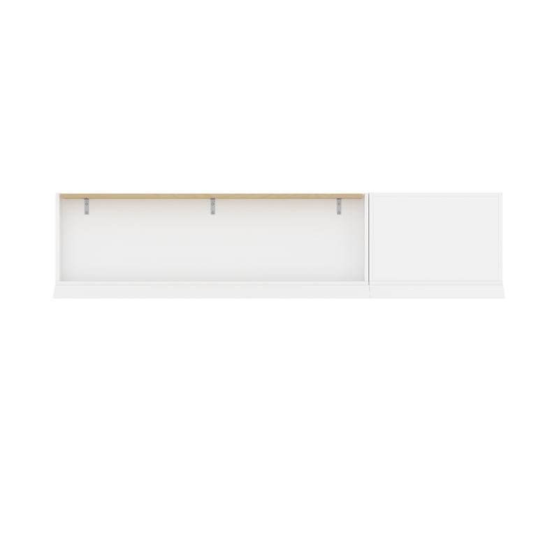 Bowery Hill Engineered Wood Full Murphy Bed and Closet Organizer in White