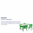Bowery Hill Plastic Activity Table Set with 4 School Stacking Chairs in Green