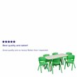 Bowery Hill Plastic Activity Table Set w/ 6 School Stacking Chairs in Green