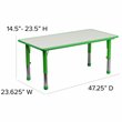 Bowery Hill Plastic Activity Table Set w/ 6 School Stacking Chairs in Green