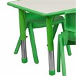 Bowery Hill Plastic Activity Table Set w/ 6 School Stacking Chairs in Green