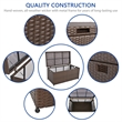Bowery Hill Contemporary Wicker Patio Storage Deck Box in Espresso