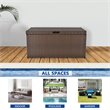 Bowery Hill Contemporary Wicker Patio Storage Deck Box in Espresso
