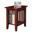 Bowery Hill Solid Wood Chair Side Contemporary Table in Walnut