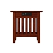 Bowery Hill Solid Wood Chair Side Table with BuiltIn Device Charger Brown Walnut