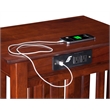 Bowery Hill Solid Wood Chair Side Table with BuiltIn Device Charger Brown Walnut