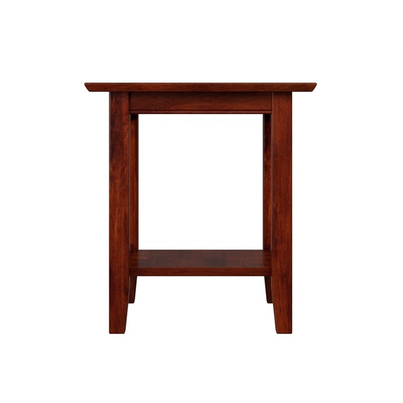 Bowery Hill Contemporary Solid Wood Contemporary End Table in Walnut