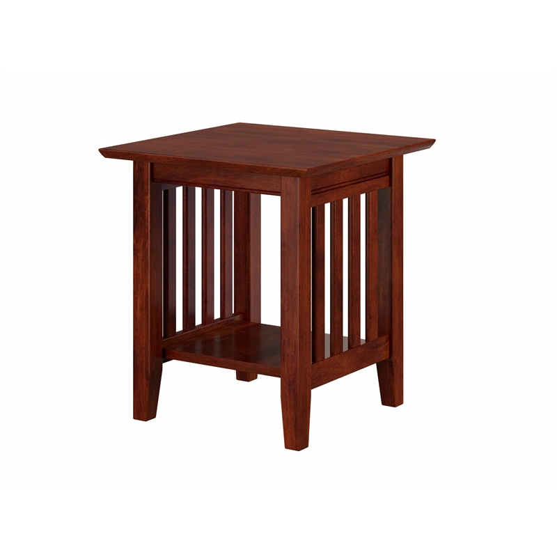 Bowery Hill Contemporary Solid Wood Contemporary End Table in Walnut