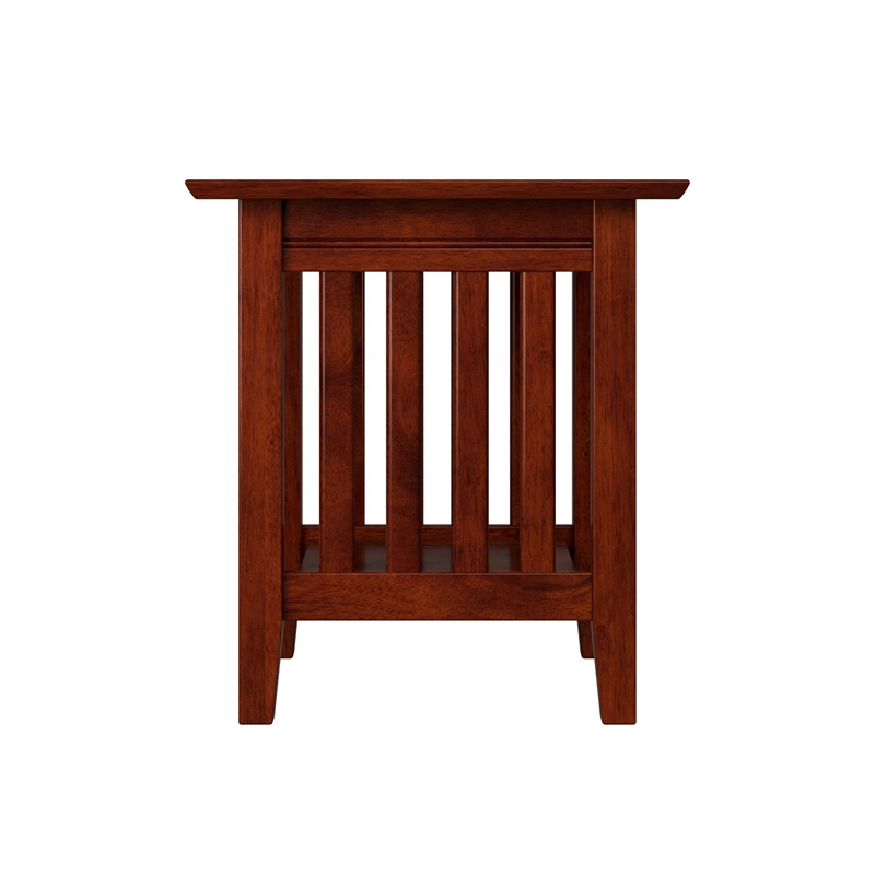 Bowery Hill Contemporary Solid Wood Contemporary End Table in Walnut