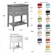 Bowery Hill Contemporary 2 Drawer Accent Table in White Finish