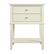 Bowery Hill Contemporary 2 Drawer Accent Table in White Finish