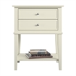Bowery Hill Contemporary 2 Drawer Accent Table in White Finish