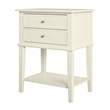 Bowery Hill Contemporary 2 Drawer Accent Table in White Finish