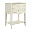 Bowery Hill Contemporary 2 Drawer Accent Table in White Finish