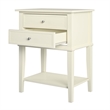 Bowery Hill Contemporary 2 Drawer Accent Table in White Finish