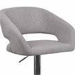 Bowery Hill Contemporary Fabric Adjustable Bar Stool in Gray