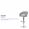 Bowery Hill Contemporary Fabric Adjustable Bar Stool in Gray