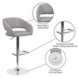 Bowery Hill Contemporary Fabric Adjustable Bar Stool in Gray