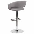 Bowery Hill Contemporary Fabric Adjustable Bar Stool in Gray