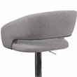 Bowery Hill Contemporary Fabric Adjustable Bar Stool in Gray